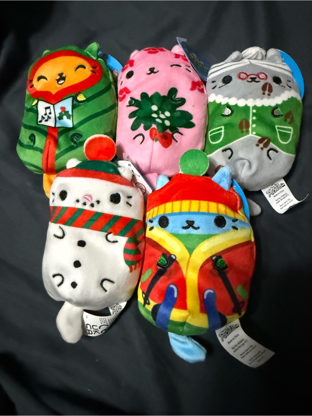 Cats vs Pickles Holiday Plush Bundle 5pc Fa-La-La Missy Fur-osty